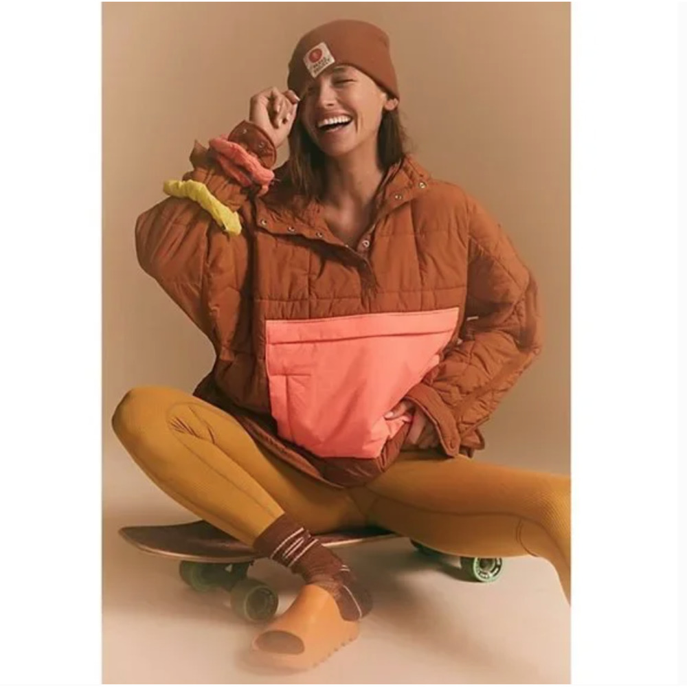 Free People We the Free Pippa Packable Pullover Puffer Jacket XS Colorblock
